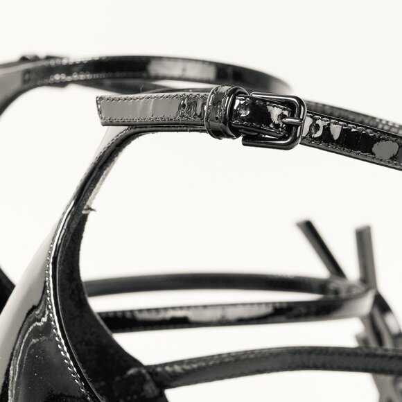 Saint Laurent Cassandra Sandal in Black Patent Leather - Picture 10 of 12